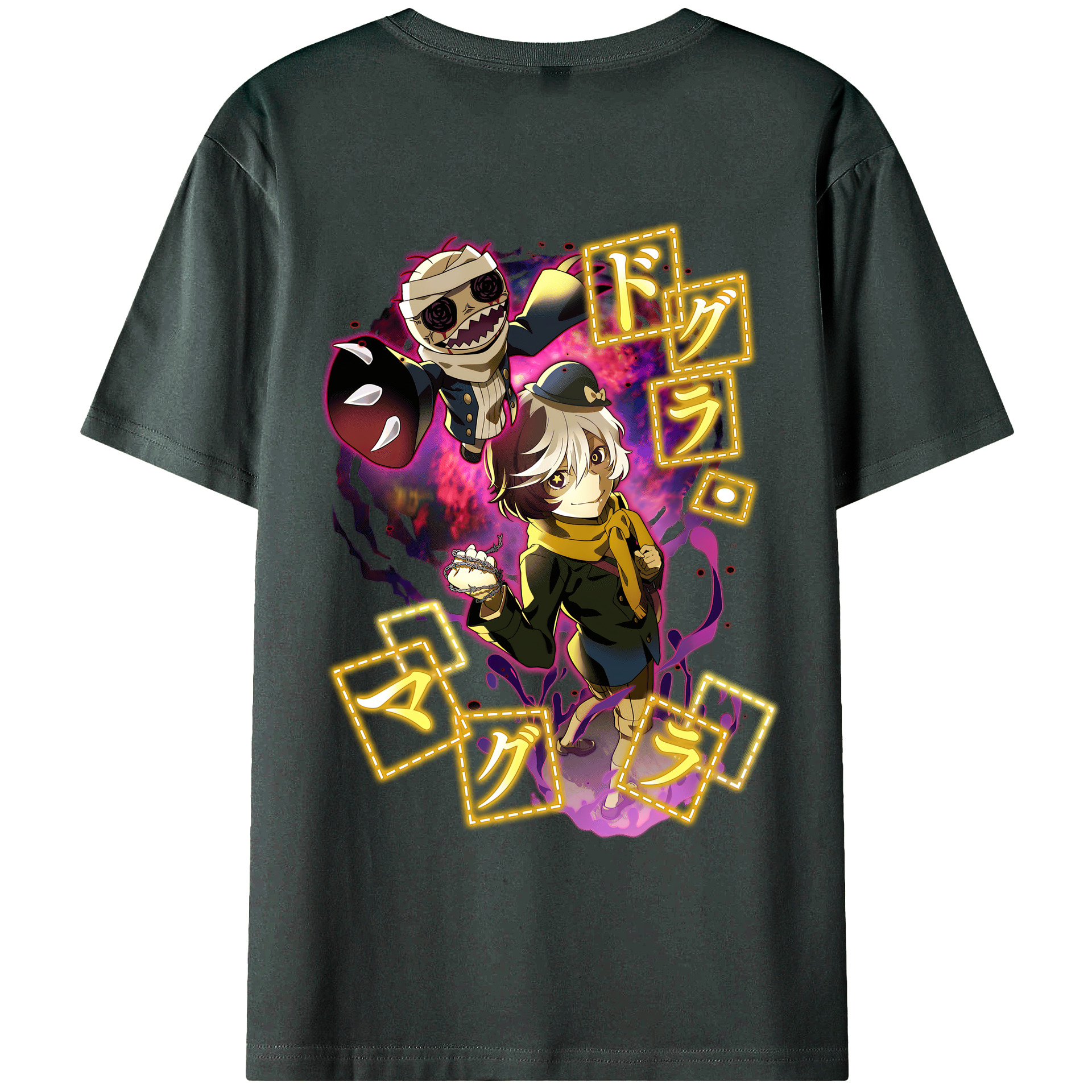 （画像用） 文豪ストレイドッグス Bungo Stray Dogs 綿100％ メンズ半袖Tシャツ（バックプリント） 通気性